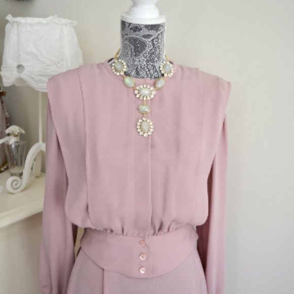 Vintage Pierre Cardin 60s Pink Skirt Suit Peplum - Picture 2 of 5